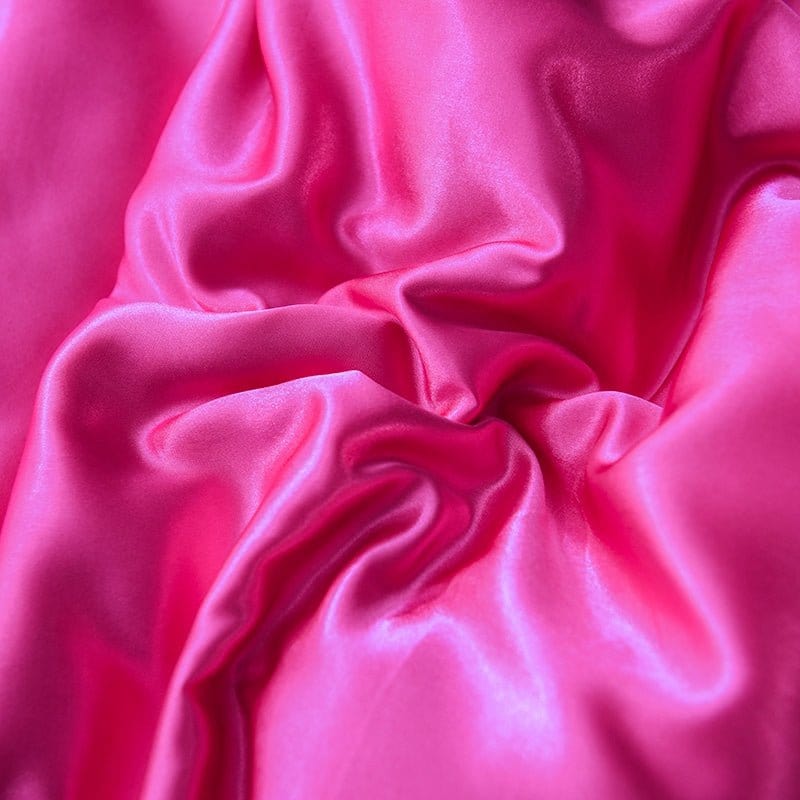 Parure de lit Rose fushia type satin - Drap housse / Housse de couette / 2 taies d'oreiller La Maison des Housses