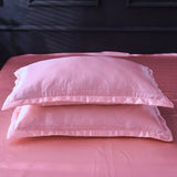 Parure de lit Rose type satin - Drap housse / Housse de couette / 2 taies d'oreiller La Maison des Housses