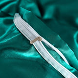 Parure de lit Vert type satin - Drap housse / Housse de couette / 2 taies d'oreiller La Maison des Housses