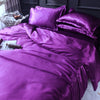 Parure de lit Violet type satin - Drap housse / Housse de couette / 2 taies d'oreiller La Maison des Housses