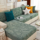 Vert - Housse polaire pour Coussin d'assise et dossier de Canapé - Motif Star La Maison des Housses