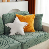Vert - Housse polaire pour Coussin d'assise et dossier de Canapé - Motif Star La Maison des Housses