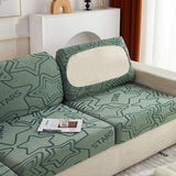 Vert - Housse polaire pour Coussin d'assise et dossier de Canapé - Motif Star La Maison des Housses