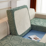 Vert - Housse polaire pour Coussin d'assise et dossier de Canapé - Motif Star La Maison des Housses